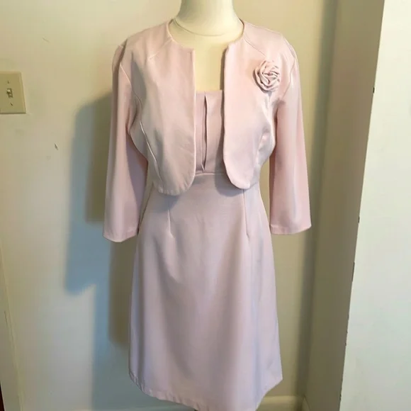 Olivia Matthews | Dresses | Light Pink Dress With Bolero Jacket Size |  Poshmark